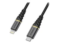 OtterBox Premium - Lightning-kabel - Lightning hane till 24 pin USB-C hane - 1 m - glamorsvart 78-52654