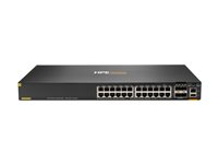 HPE Aruba 6200F 24G Class4 PoE 4SFP+ 370W Switch - Switch - L3 - Administrerad - 24 x 10/100/1000 (PoE+) + 4 x 1 Gigabit / 10 Gigabit SFP+ - rackmonterbar - PoE+ (370 W) JL725A