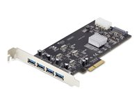 StarTech.com 4-Port USB-A PCIe Card, USB 3.2 5Gbps, 4x USB Controllers - USB-adapter - PCIe 2.0 x4 - USB 3.2 Gen 1 x 4 - svart - för P/N: FCREADMICRO3V2, USB315AC1M, USB3S2SAT3CB P5Q4A-USB-CARD