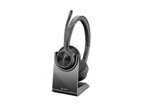 Poly Voyager 4320-M - Voyager 4300 UC series - headset - på örat - Bluetooth - trådlös, kabelansluten - USB-C - svart - Certifierad för Microsoft-teams, Zoomcertifierad 77Z32AA
