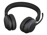 Jabra Evolve2 65 MS Stereo - Headset - på örat - Bluetooth - trådlös - USB-A - ljudisolerande - svart - med laddningsställ - Certifierad för Microsoft-teams 26599-999-989